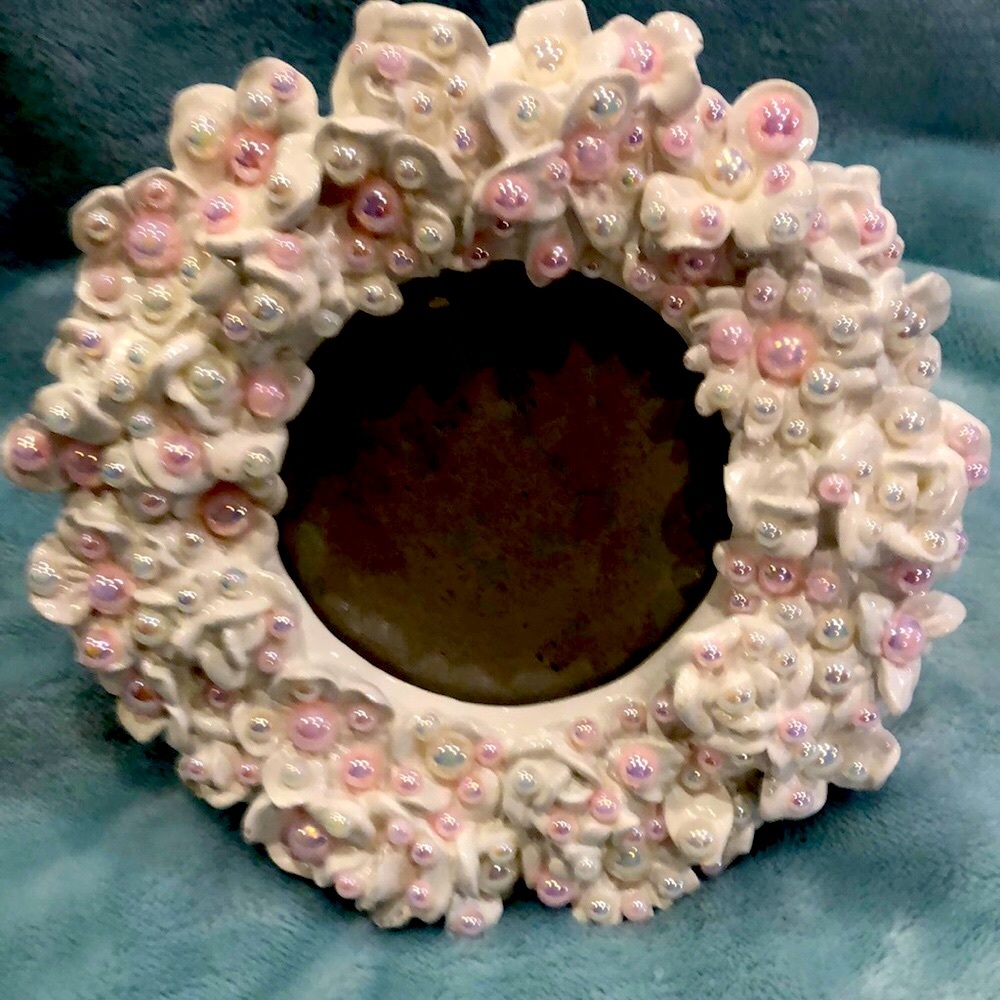 Pearl Encrusted Pink & White  Frame